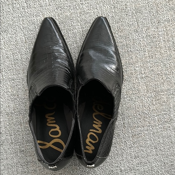 Sam Edelman Black Croc-Embossed Women's Shoes - Picture 1 of 4